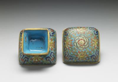 图片[3]-Copper covered box in cloisonne enamels, Qing dynasty (1644-1911)-China Archive